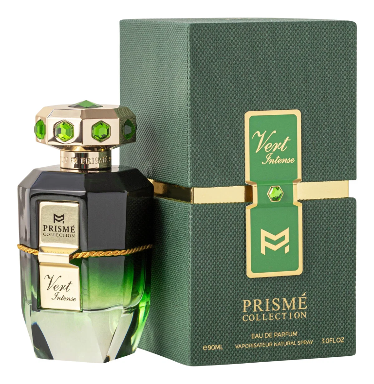 Prismé Vert Intense EDP bottle and packaging
